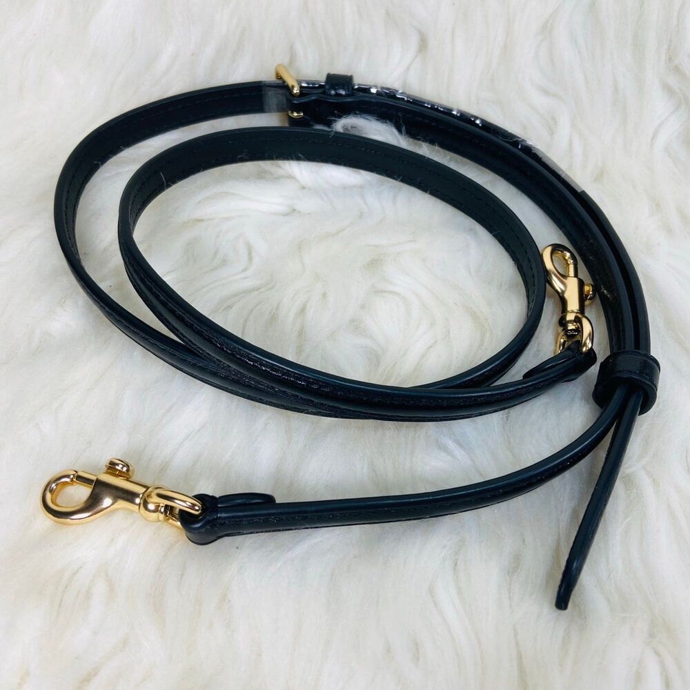Black Coach Crossbody Replacement Strap with Gold Hardware